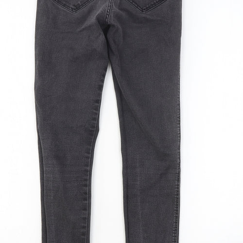 Zara Womens Black Cotton Skinny Jeans Size 6 Slim Button