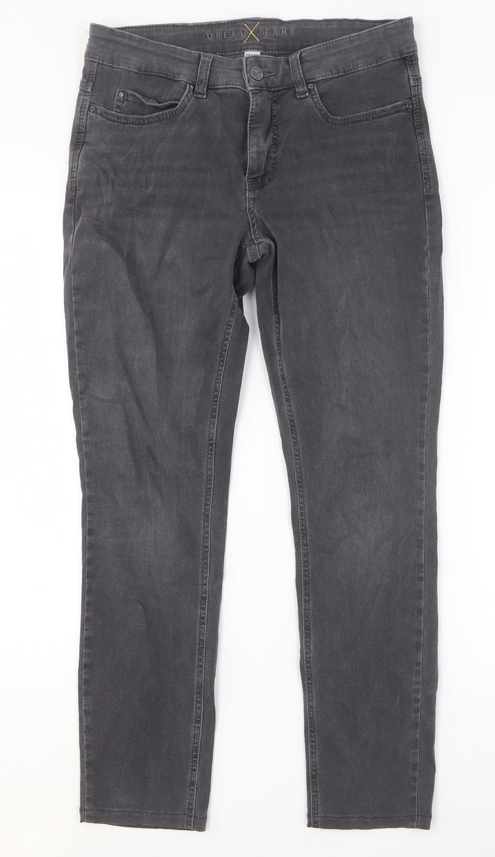 Dream Jeans Womens Grey Cotton Skinny Jeans Size 30 in Regular Button