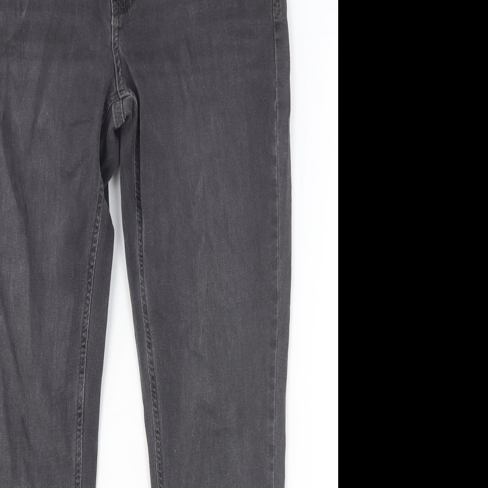 Dream Jeans Womens Grey Cotton Skinny Jeans Size 30 in Regular Button