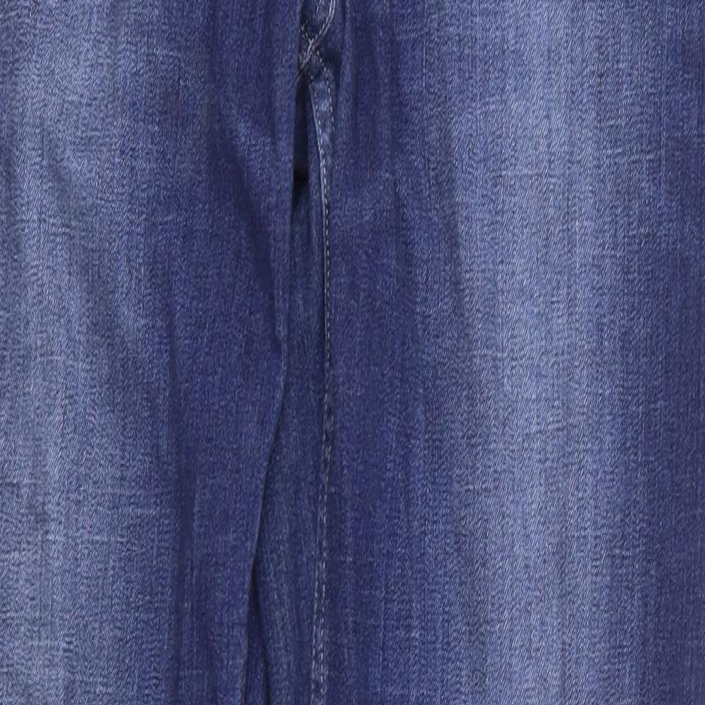NEXT Womens Blue Cotton Skinny Jeans Size 16 Relaxed Button