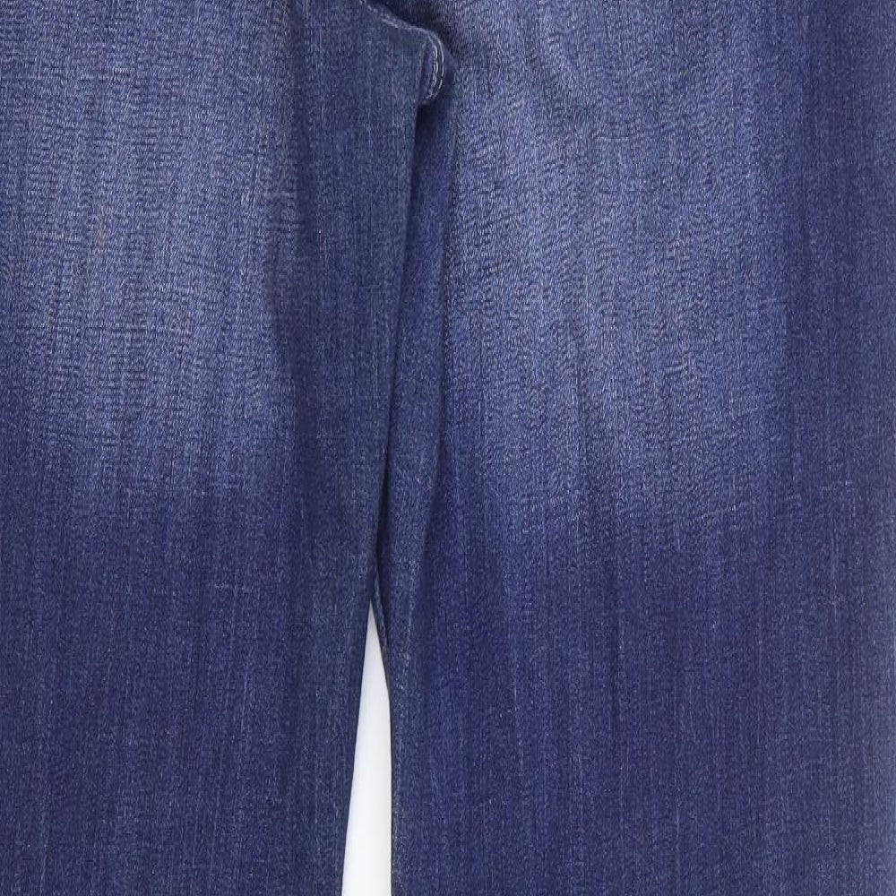 NEXT Womens Blue Cotton Skinny Jeans Size 16 Relaxed Button