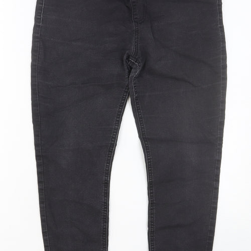 Marks and Spencer Womens Black Cotton Skinny Jeans Size 12 Slim Button