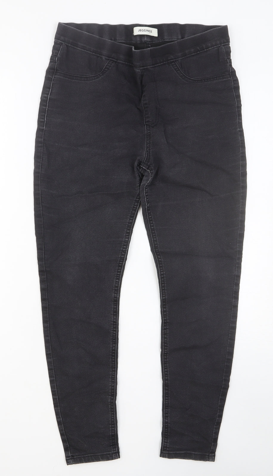 Marks and Spencer Womens Black Cotton Skinny Jeans Size 12 Slim Button