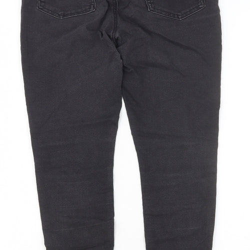 Marks and Spencer Womens Black Cotton Skinny Jeans Size 12 Slim Button