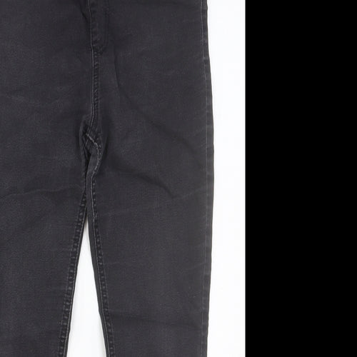 Marks and Spencer Womens Black Cotton Skinny Jeans Size 12 Slim Button