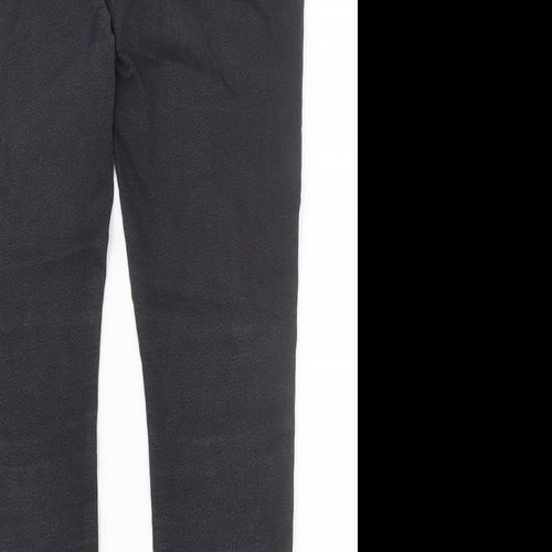 Marks and Spencer Womens Black Cotton Skinny Jeans Size 12 Slim Button