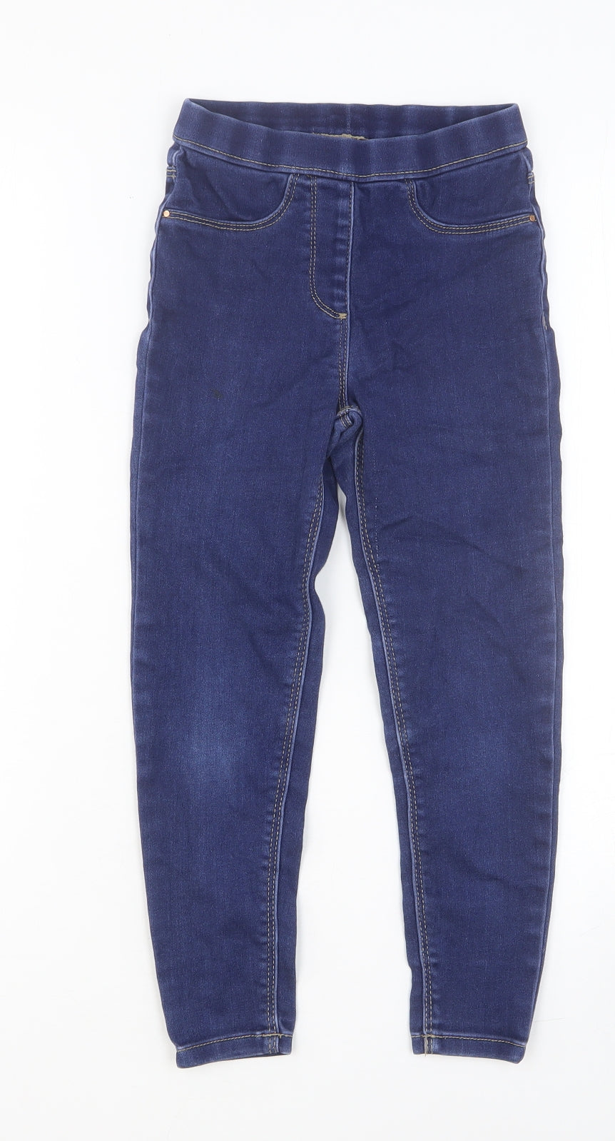 George Girls Blue Cotton Jegging Jeans Size 6-7 Years Regular Pullover