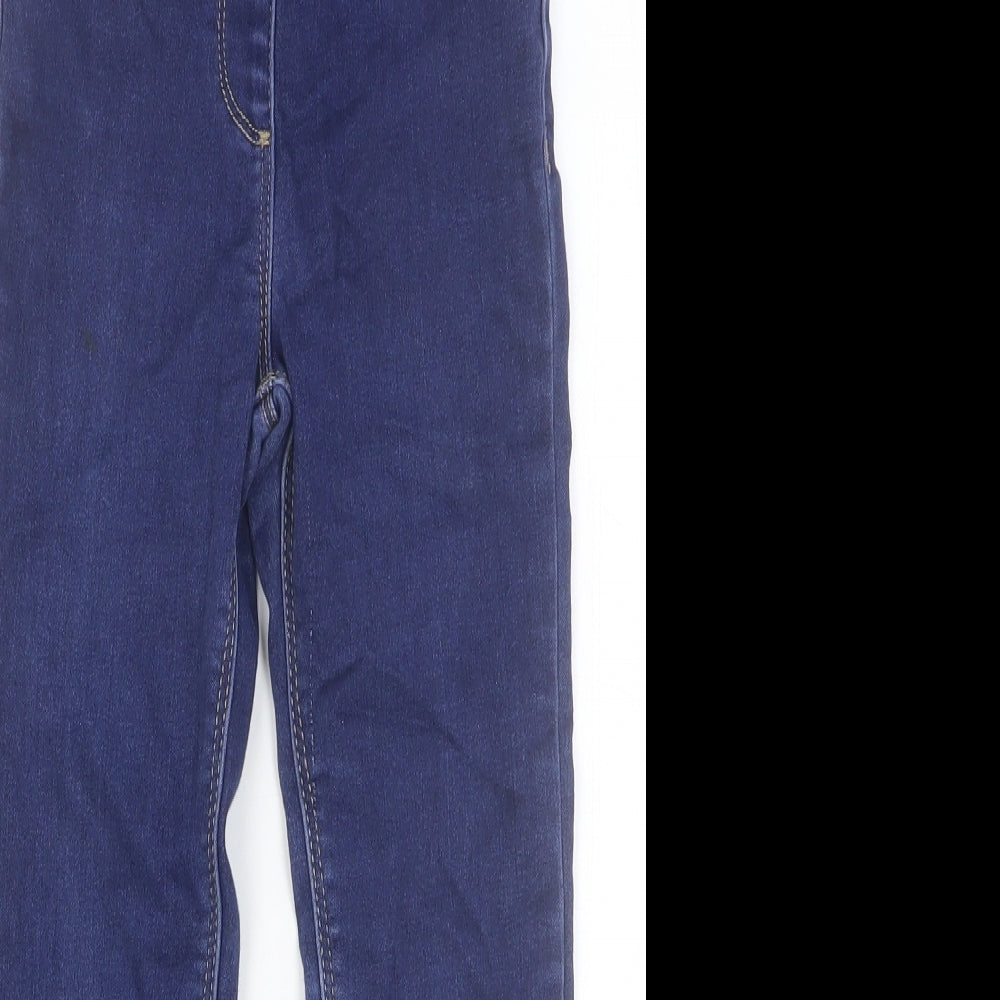 George Girls Blue Cotton Jegging Jeans Size 6-7 Years Regular Pullover