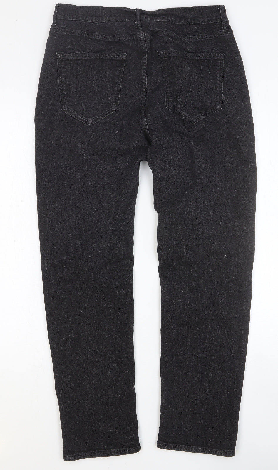 Preworn Mens Black Cotton Straight Jeans Size 30 in Regular Button