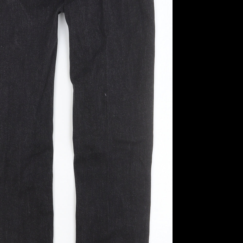 Preworn Mens Black Cotton Straight Jeans Size 30 in Regular Button