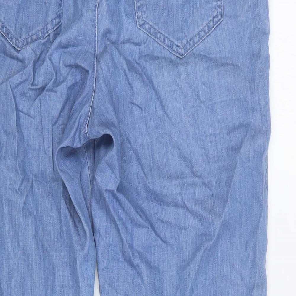 Marks and Spencer Womens Blue Cotton Straight Jeans Size 12 Regular