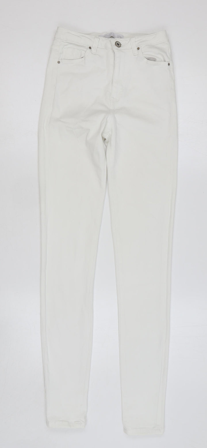 Toxik3 Womens White Cotton Skinny Jeans Size S Regular Button