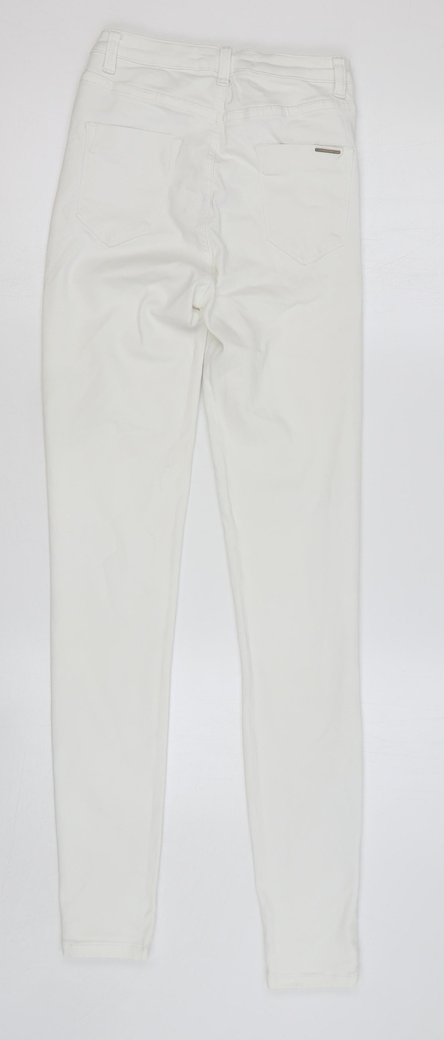 Toxik3 Womens White Cotton Skinny Jeans Size S Regular Button