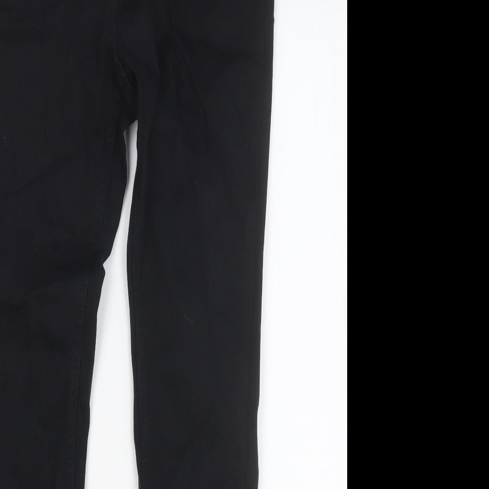 NEXT Womens Black Cotton Skinny Jeans Size 12 Regular Button