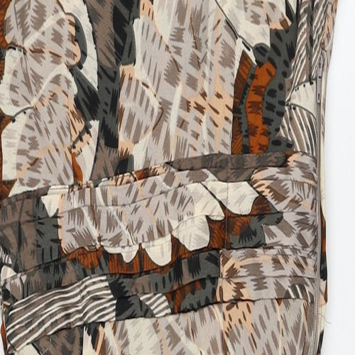 H&M Womens Multicoloured Geometric Polyester A-Line Size 4 V-Neck Zip
