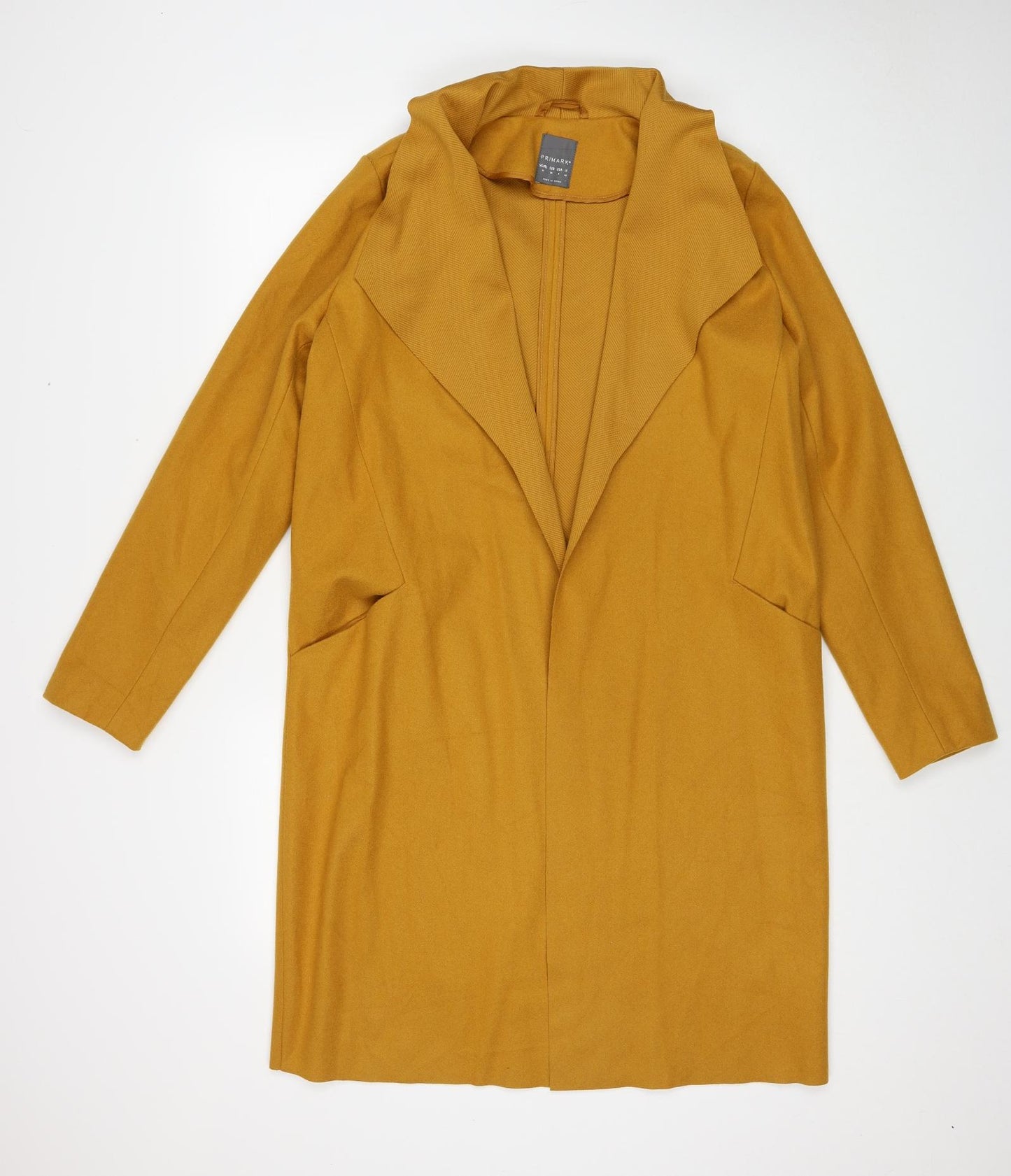 Primark Womens Yellow Overcoat Coat Size 10