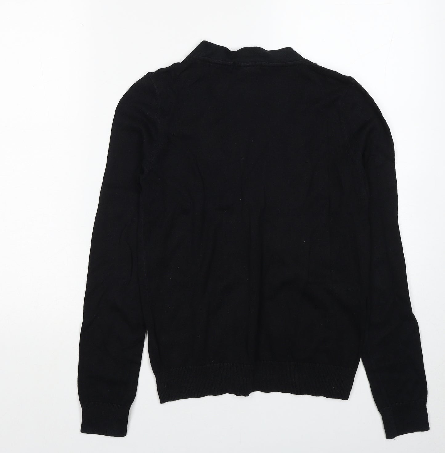 H&M Womens Black V-Neck Cotton Cardigan Jumper Size S