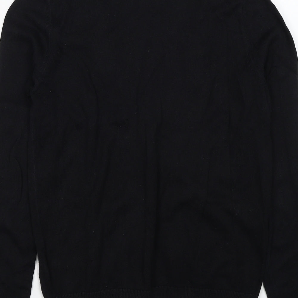 H&M Womens Black V-Neck Cotton Cardigan Jumper Size S
