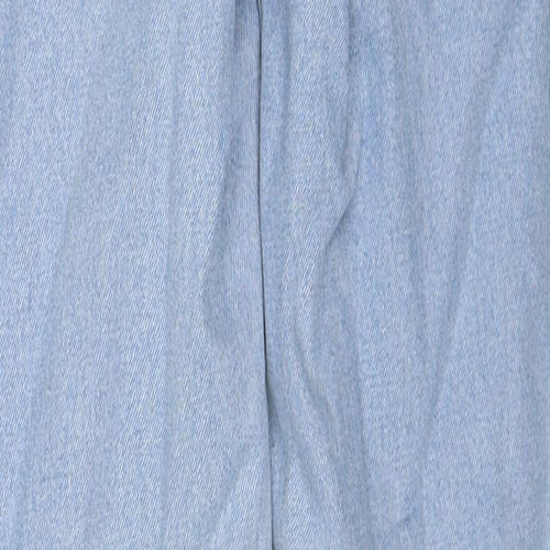 PRETTYLITTLETHING Womens Blue Cotton Straight Jeans Size 8 Regular Zip