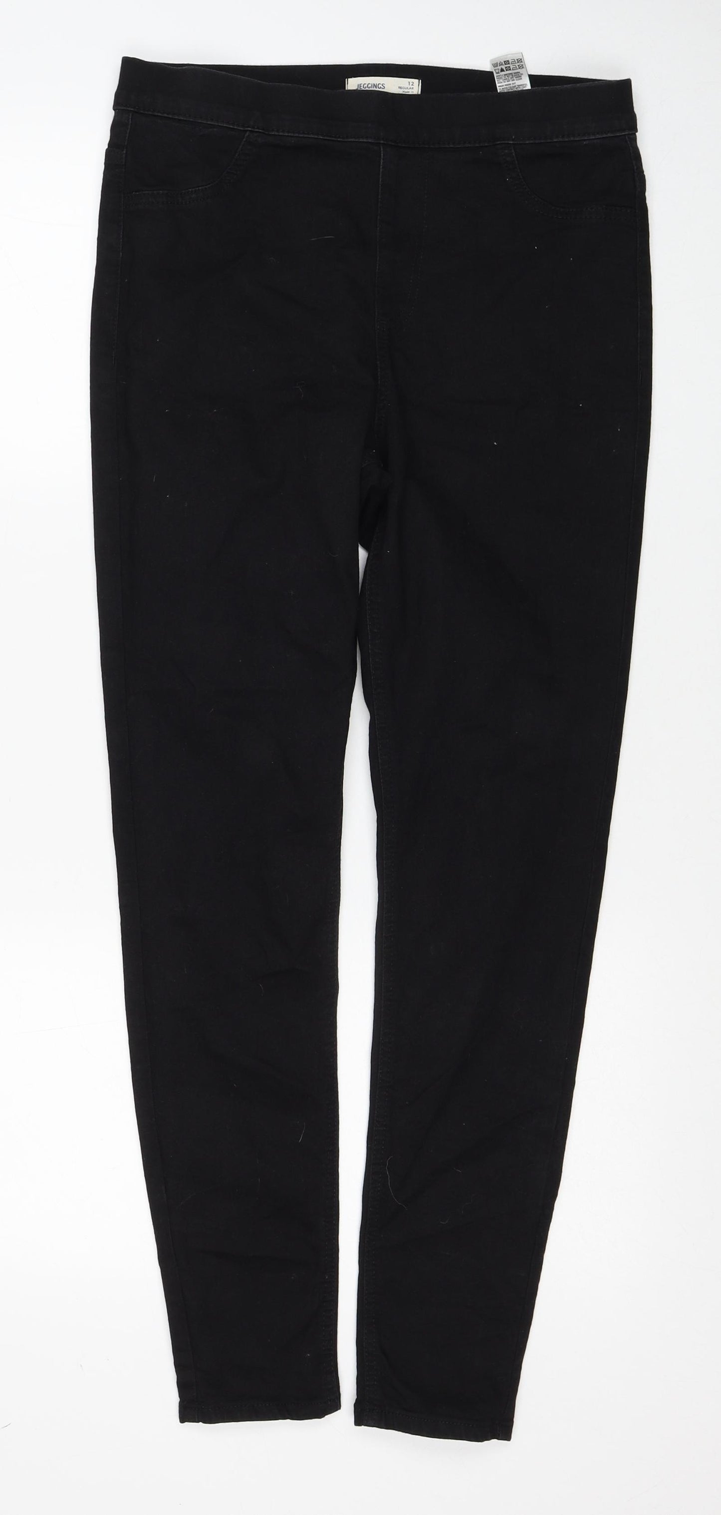Marks and Spencer Womens Black Cotton Jegging Jeans Size 12 Regular