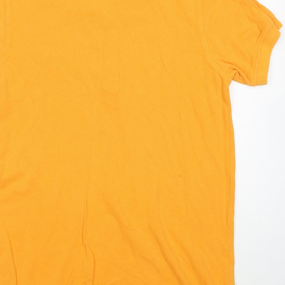 Voi Jeans Mens Orange Cotton Polo Size S Collared Button