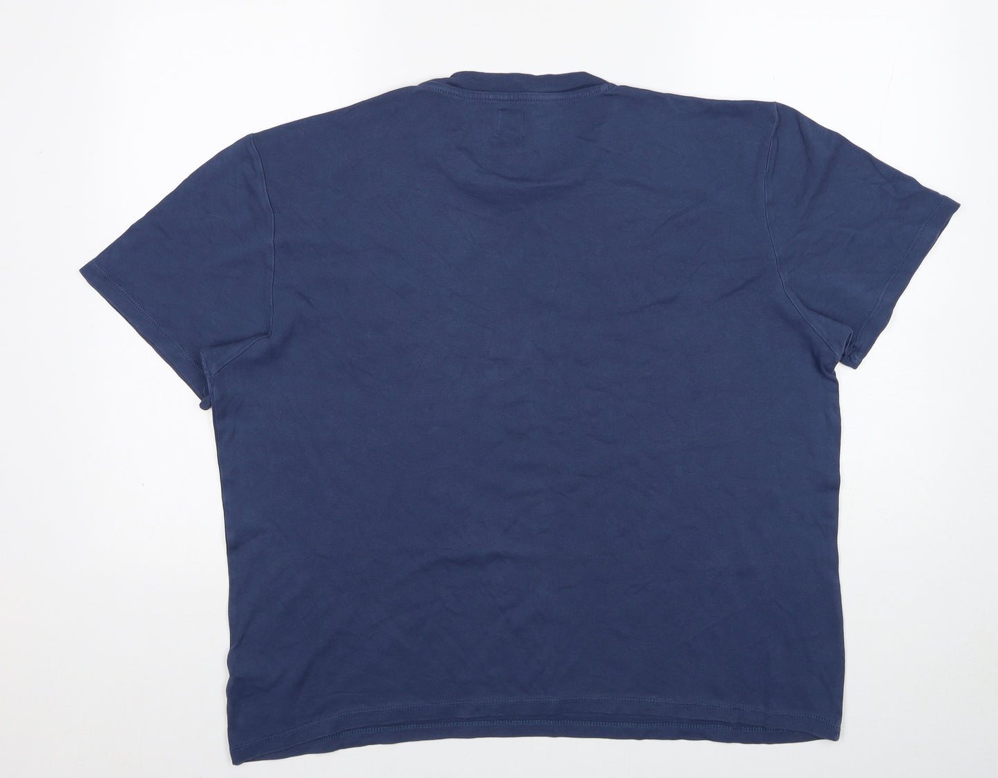 River Island Mens Blue Cotton T-Shirt Size L Round Neck - New York City