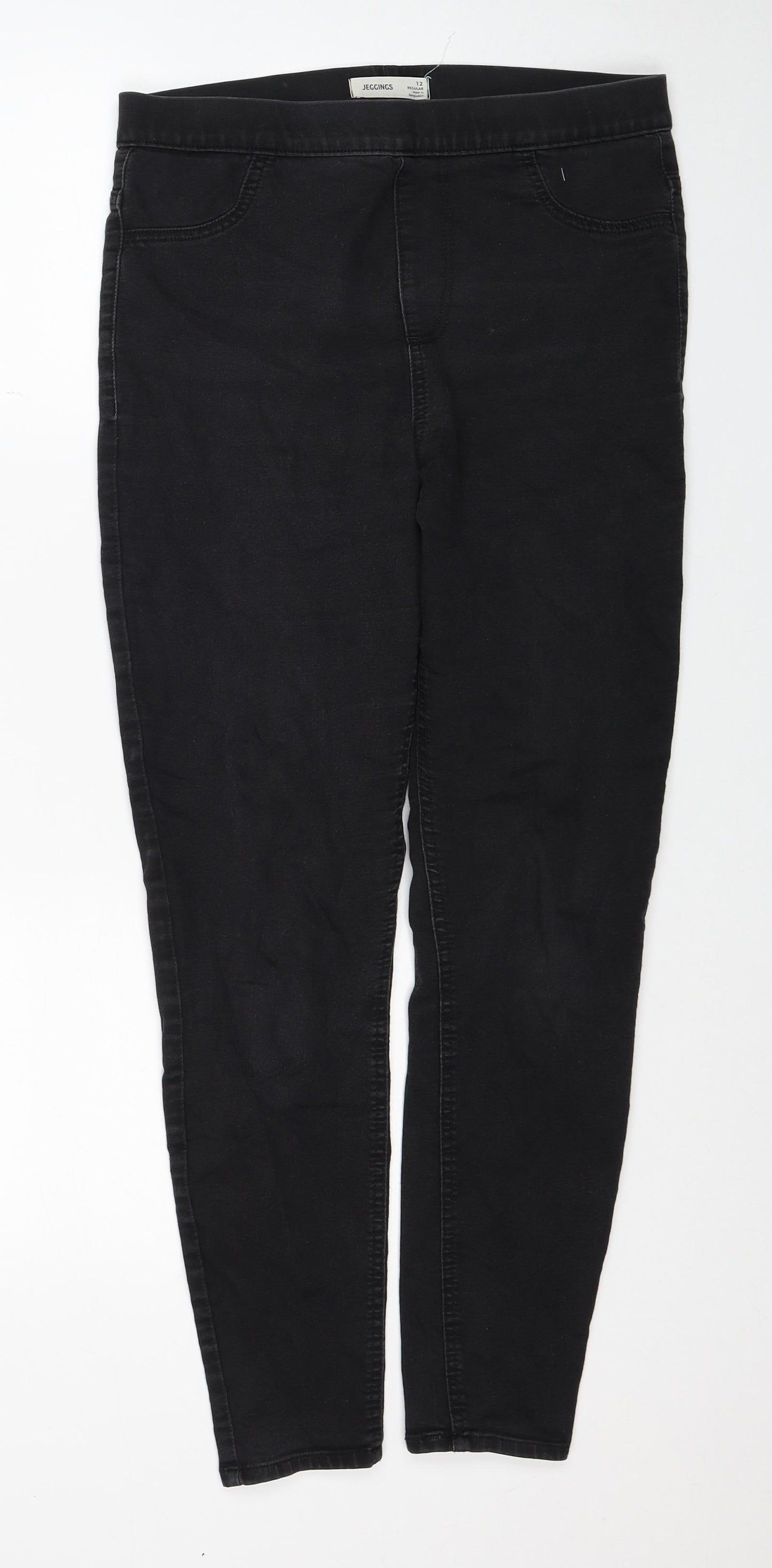 Marks and Spencer Womens Black Cotton Jegging Jeans Size 12 Regular