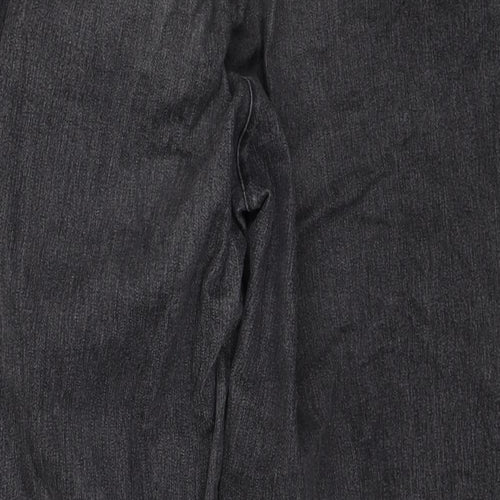 New Fashion Womens Black Cotton Straight Jeans Size 30 in Regular Button