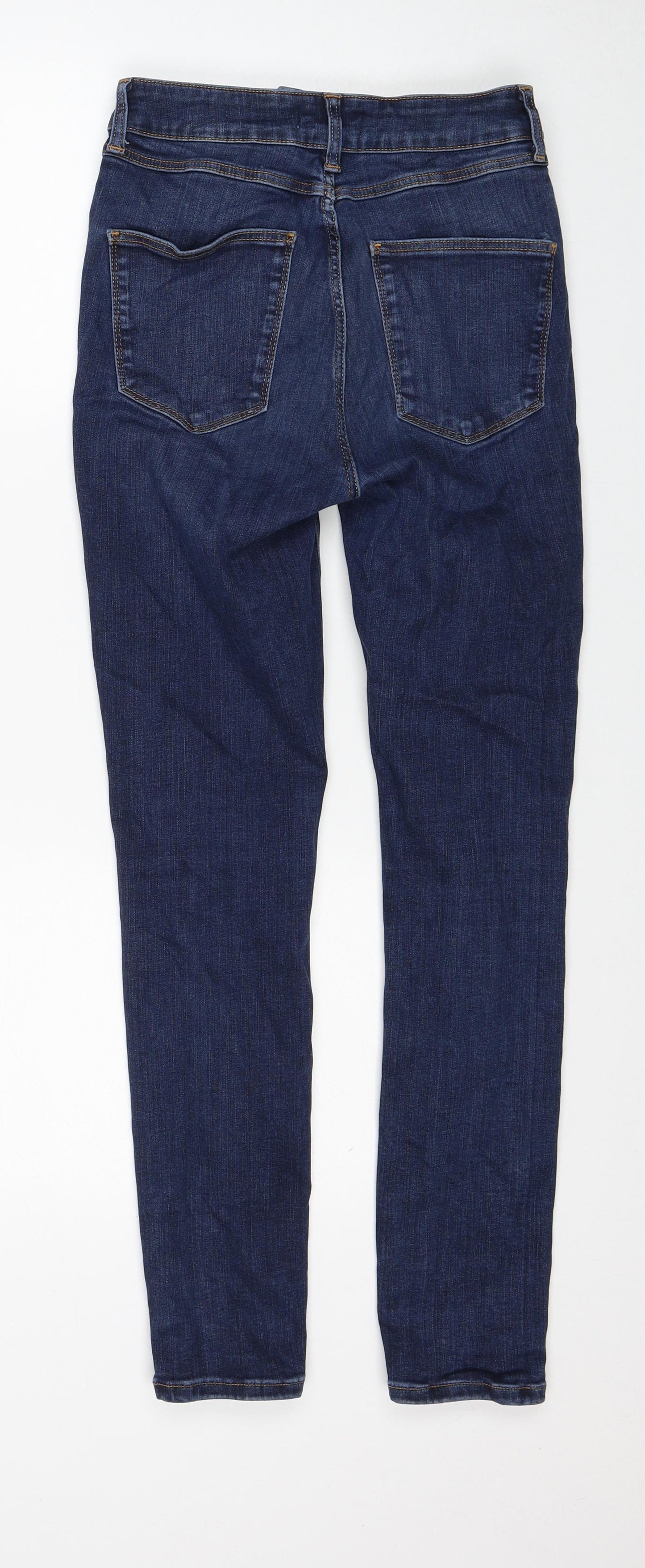 Zara Womens Blue Cotton Skinny Jeans Size 10 Regular Zip