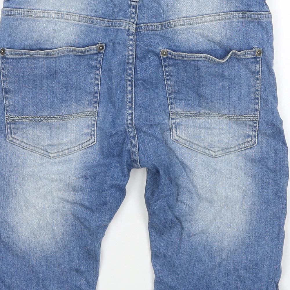 Seven Series Mens Blue Cotton Bermuda Shorts Size 32 in Regular Zip