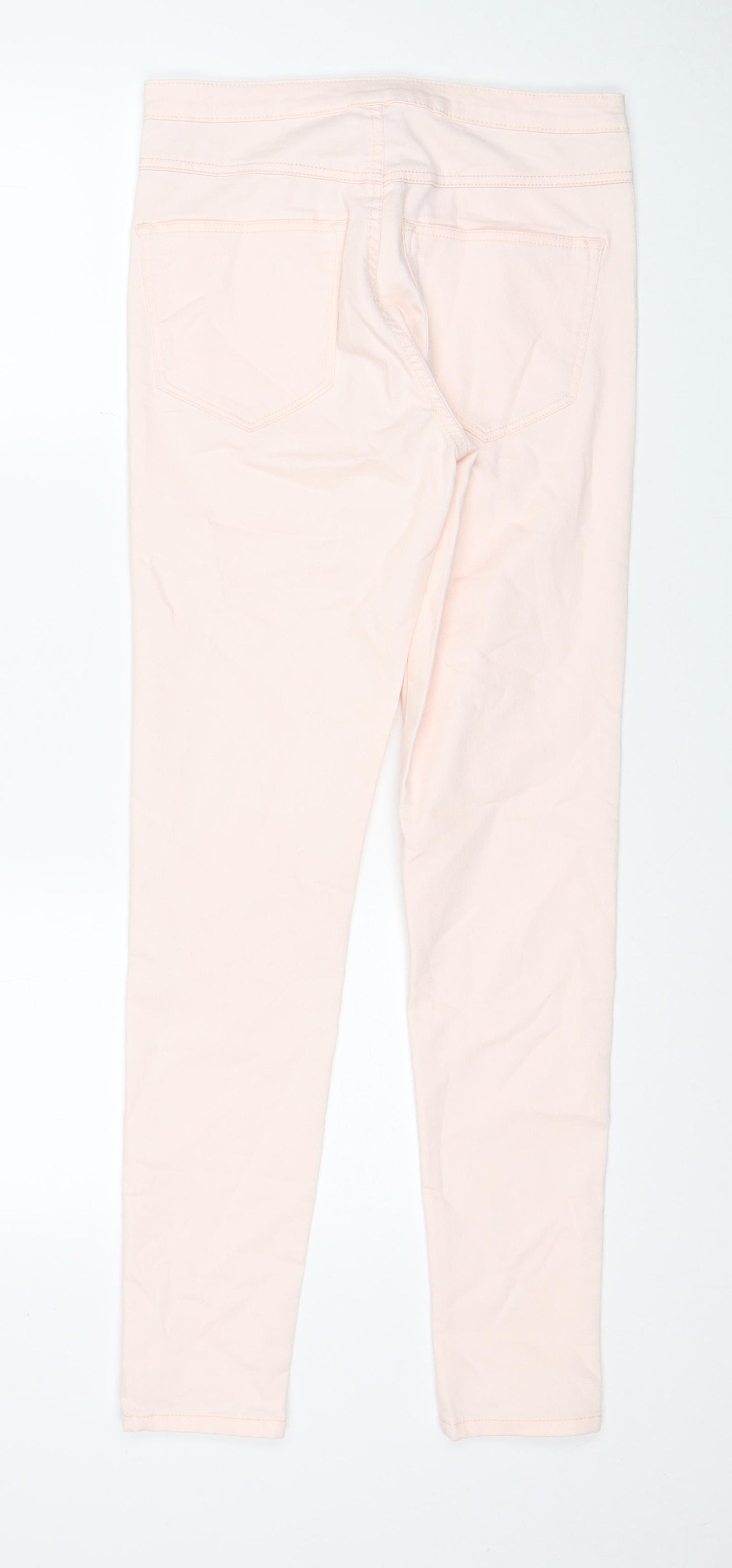 Divided by H&M Womens Pink Cotton Skinny Jeans Size 12 Regular Zip