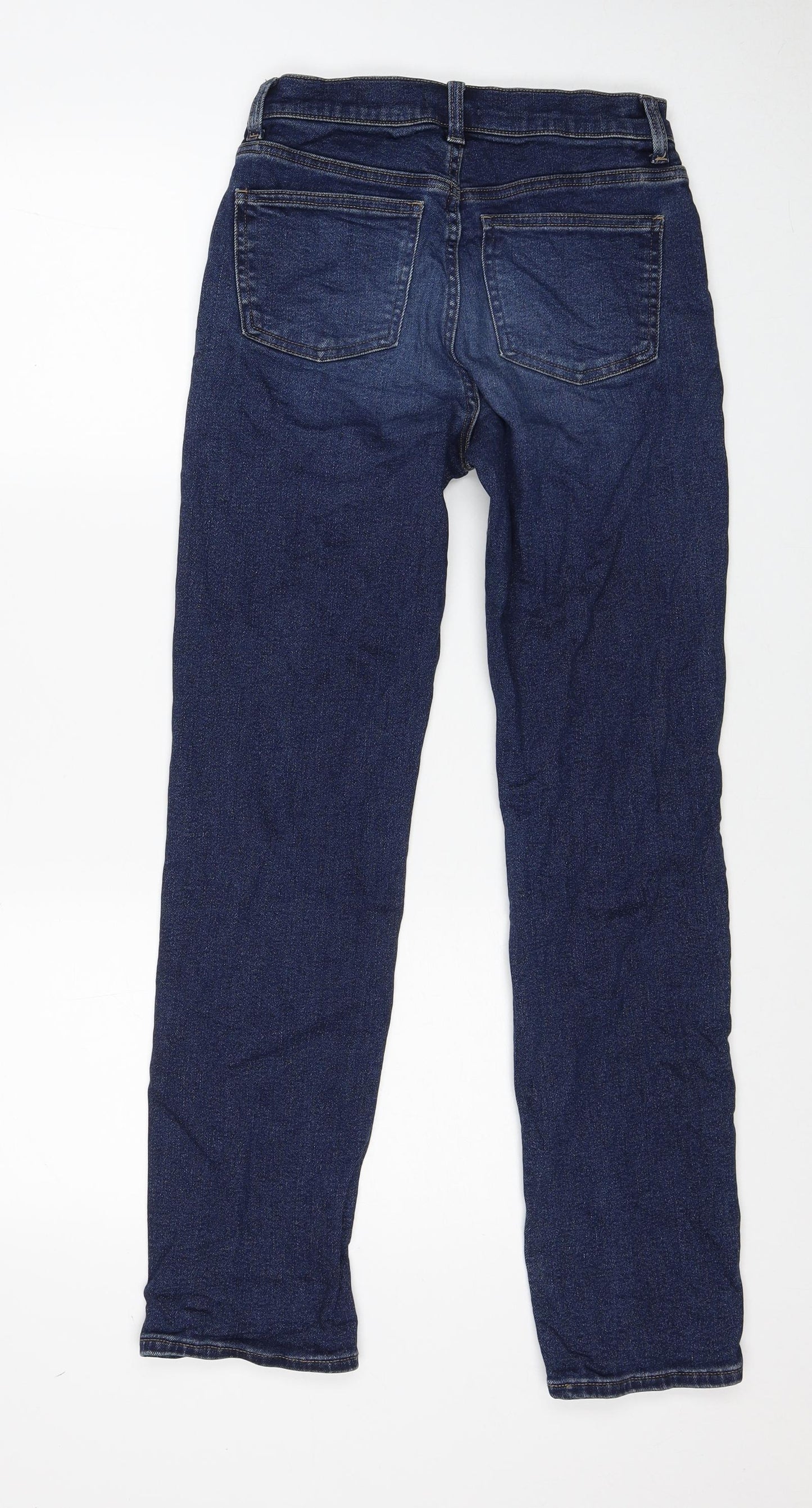 Uniqlo Womens Blue Cotton Straight Jeans Size 8 Regular Zip