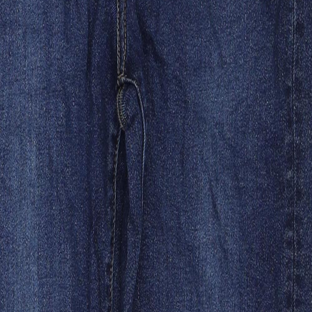 Uniqlo Womens Blue Cotton Straight Jeans Size 8 Regular Zip