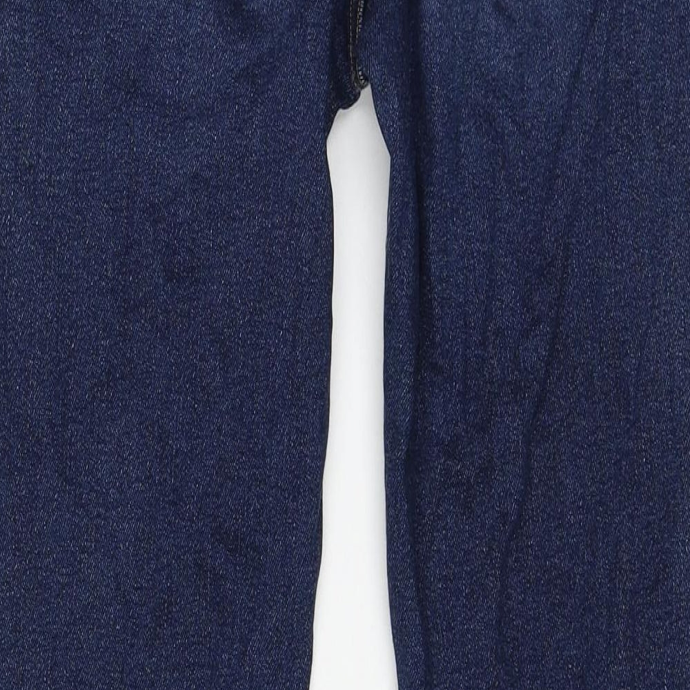 Uniqlo Womens Blue Cotton Straight Jeans Size 8 Regular Zip