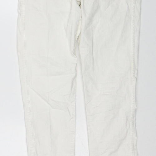 H&M Womens White Cotton Skinny Jeans Size 28 Regular Zip