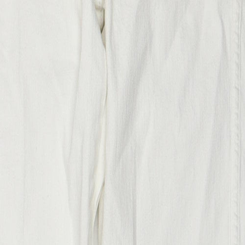 H&M Womens White Cotton Skinny Jeans Size 28 Regular Zip
