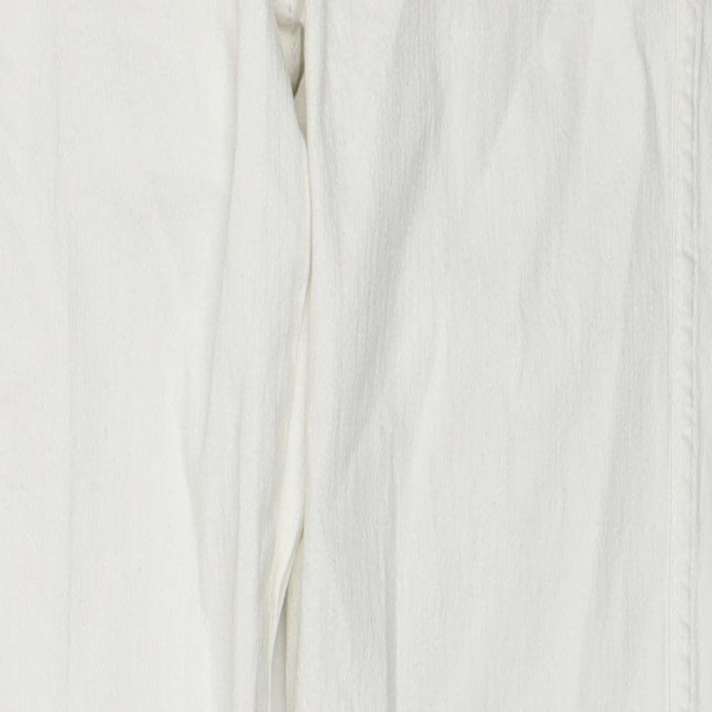 H&M Womens White Cotton Skinny Jeans Size 28 Regular Zip