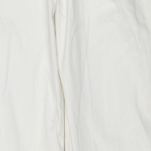 H&M Womens White Cotton Skinny Jeans Size 28 Regular Zip