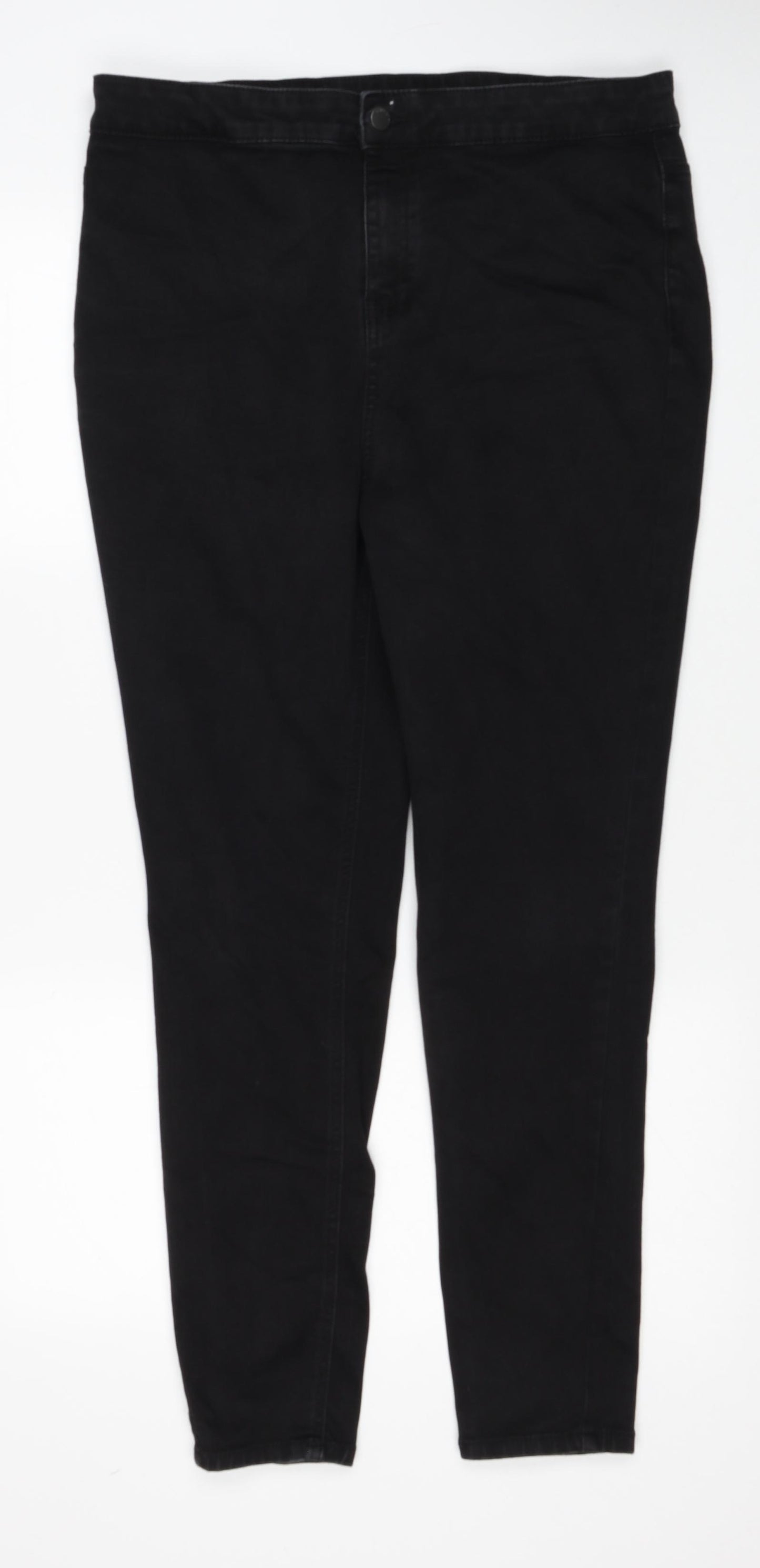 TU Womens Black Cotton Skinny Jeans Size 20 Regular Zip