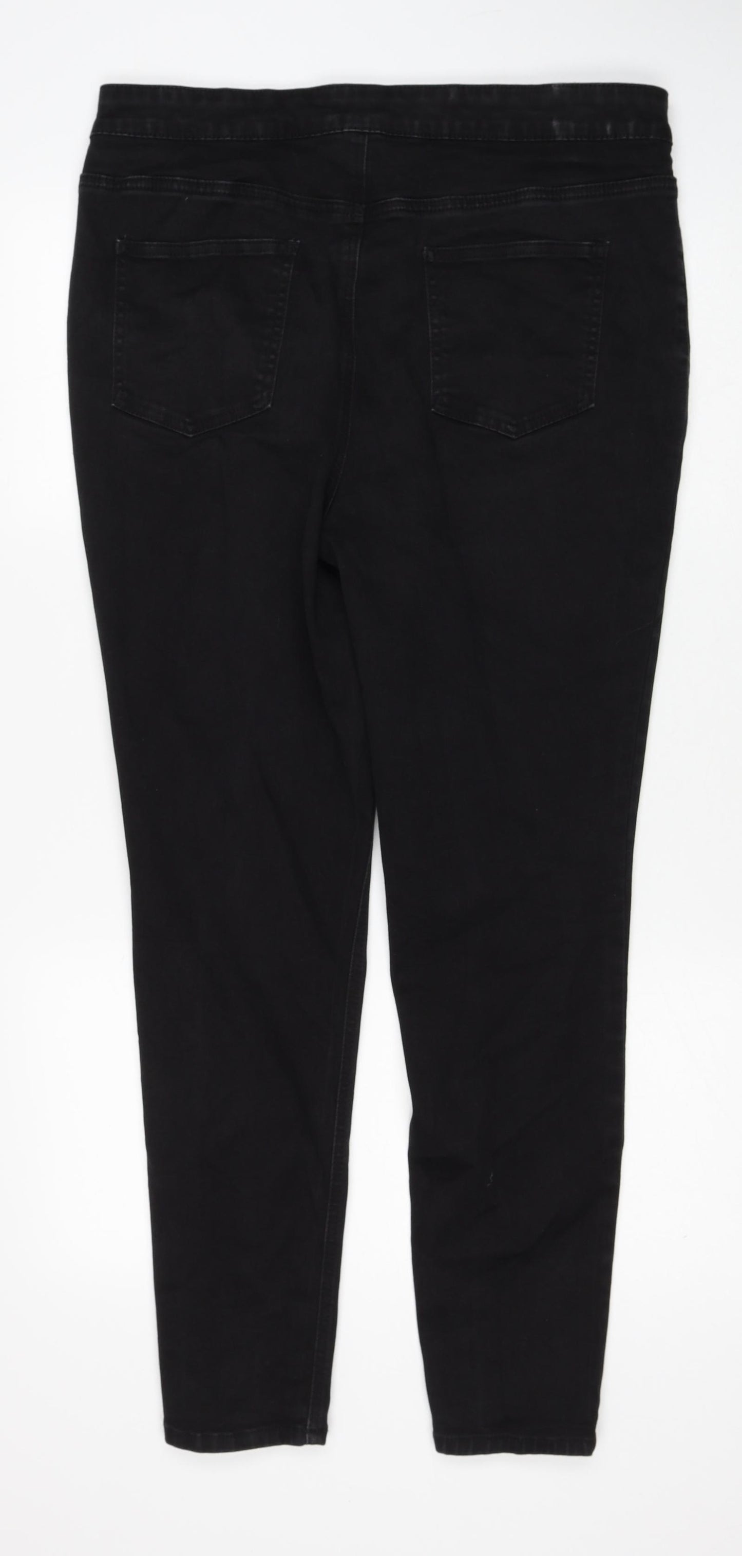 TU Womens Black Cotton Skinny Jeans Size 20 Regular Zip