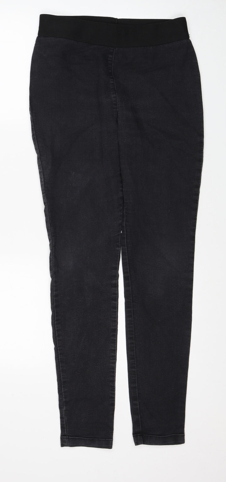 Marks and Spencer Womens Black Cotton Skinny Jeans Size 10 Regular