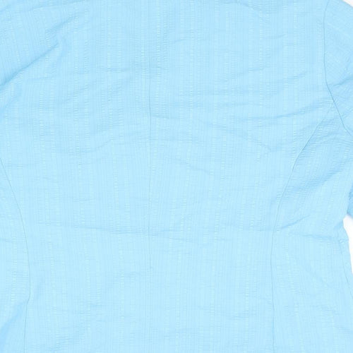Fabiani Womens Blue Polyester Basic Button-Up Size 14 Collared