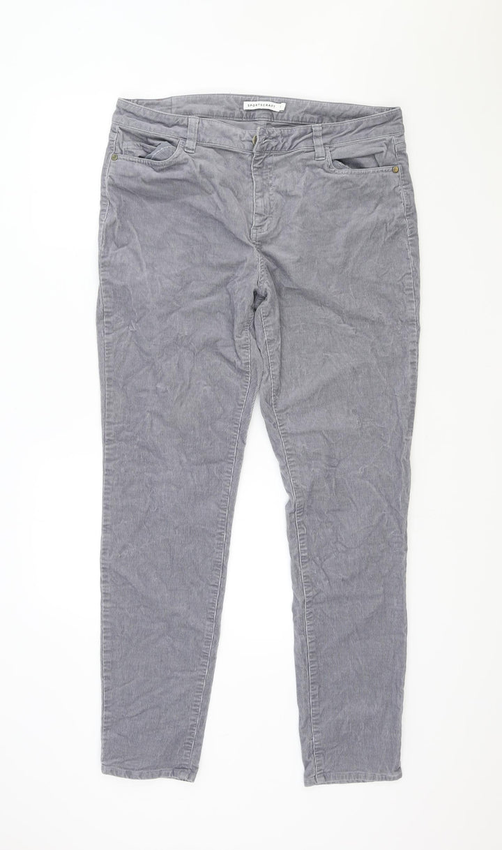 Sportscraft Womens Grey Polyester Skinny Jeans Size 14 Regular Zip