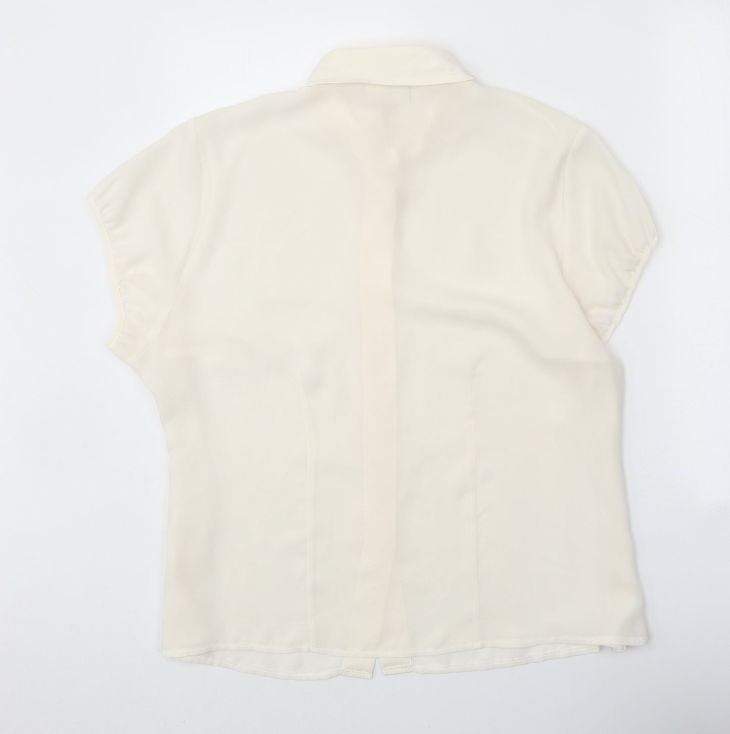 essence Womens White Viscose Basic Button-Up Size 20 Collared