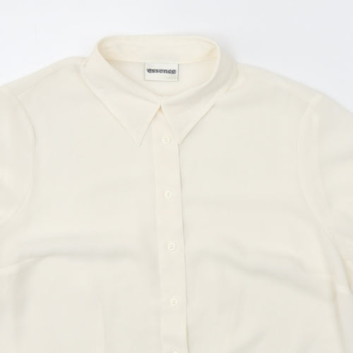 essence Womens White Viscose Basic Button-Up Size 20 Collared