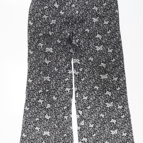 Preworn Womens Black Geometric Viscose Trousers Size 29 Regular - Butterfly