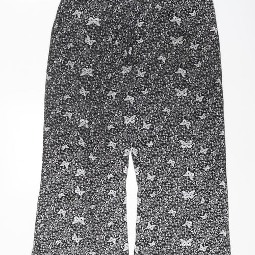 Preworn Womens Black Geometric Viscose Trousers Size 29 Regular - Butterfly