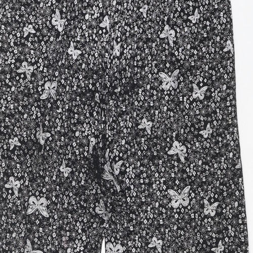 Preworn Womens Black Geometric Viscose Trousers Size 29 Regular - Butterfly