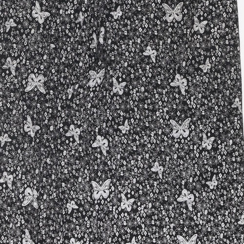 Preworn Womens Black Geometric Viscose Trousers Size 29 Regular - Butterfly