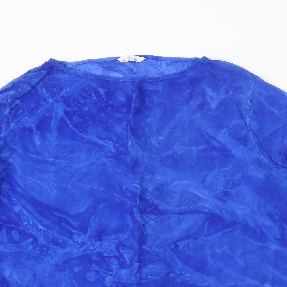 Marks and Spencer Womens Blue Viscose Basic Blouse Size 20 Boat Neck - Ombré